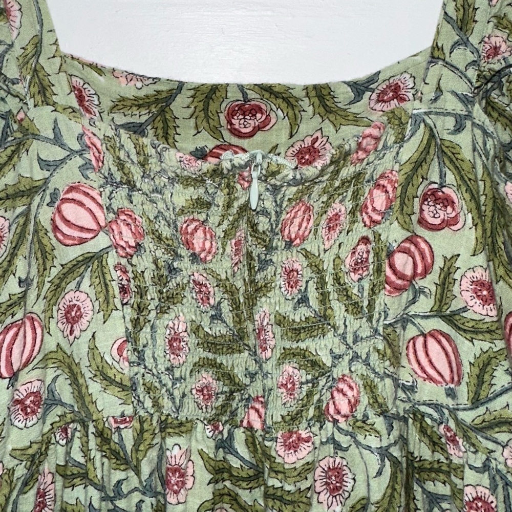 Anthropologie dRA Los Angeles Resa Moroccan Gauzy Cotton Ruffle Boho Midi Dress - Picture 10 of 12